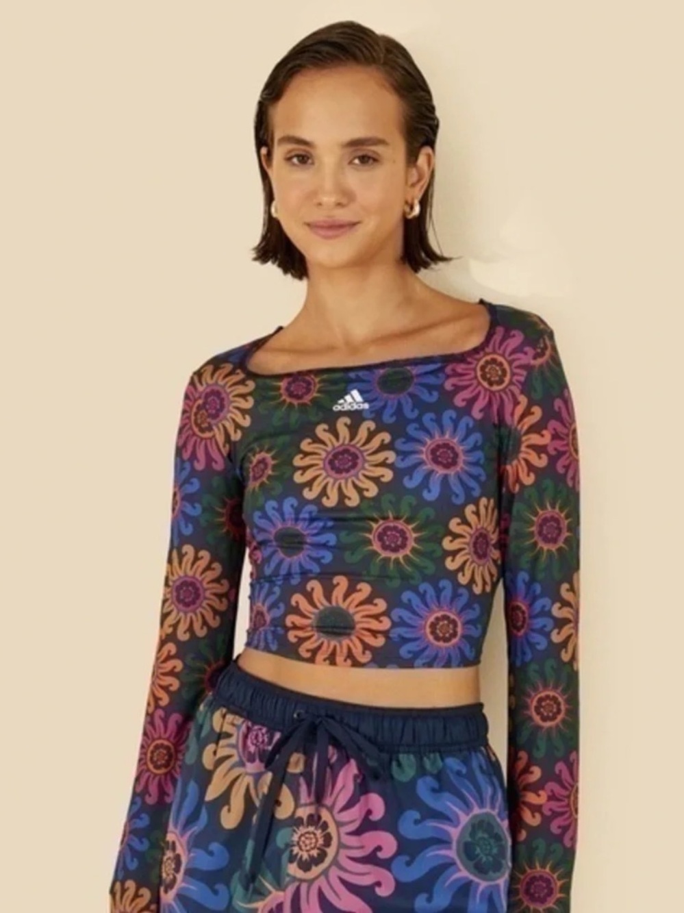 ADIDAS X FARM RIO Crop Long Sleeve Top